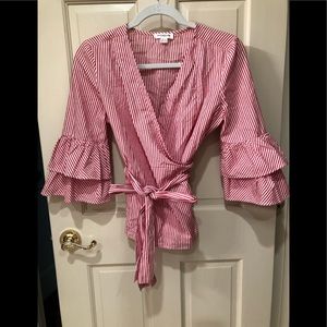 Beach lunch lounge top with ruffle sleeves